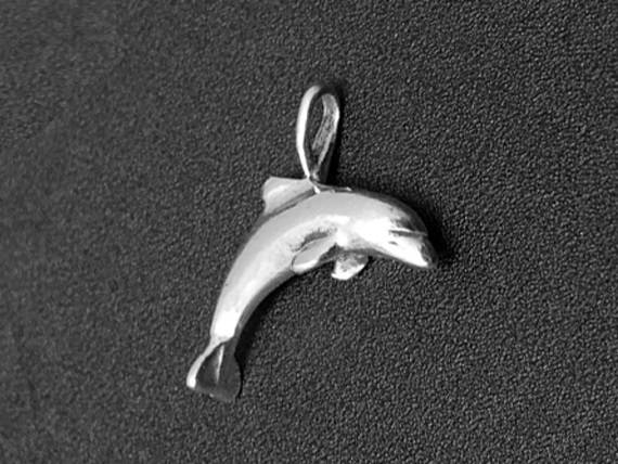 Dolphin Charm Sterling Silver 15mm, Animal charms, Sea Charms, Dolphin charms - SP185 - BeadPrism