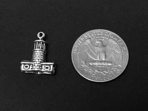 Lighthouse Charm Sterling Silver 18.5mm, Light House Charm, Beach charms, Lighthouse charms - SP190 - BeadPrism