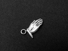 Load image into Gallery viewer, Praying Hands Charm Sterling Silver 16mm, Christian Charms, Religious Charms, Praying charms - SP192 - BeadPrism
