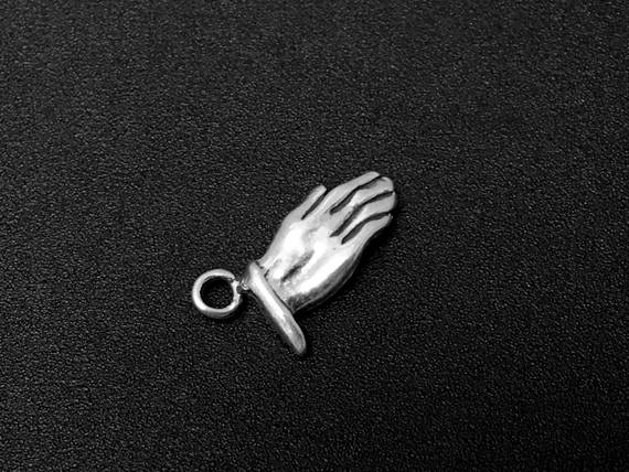 Praying Hands Charm Sterling Silver 16mm, Christian Charms, Religious Charms, Praying charms - SP192 - BeadPrism