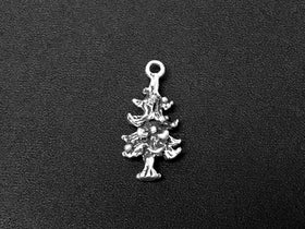 X mas Tree Charm Sterling Silver 21mm, Nature Charms, Christmas Charm, Pine Tree charms - SP221 - BeadPrism