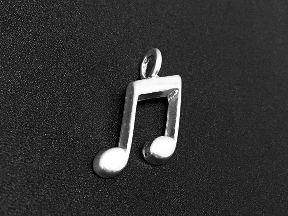 Musical Note Charm Sterling Silver 20.5mm, Music note, Song charms, Musical Note Charms - SP225 - BeadPrism