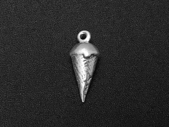 Ice Cream Cone Charm Sterling Silver 19mm, Food charms, Ice Cream Cone Charms - SP252 - BeadPrism