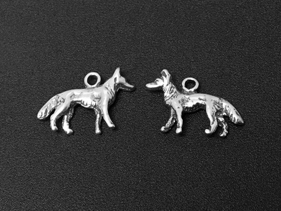 Shepherd Dog Charm Sterling Silver 13mm, Animal Charms, Pet charms, Shepherd Dog charms - SP315 - BeadPrism