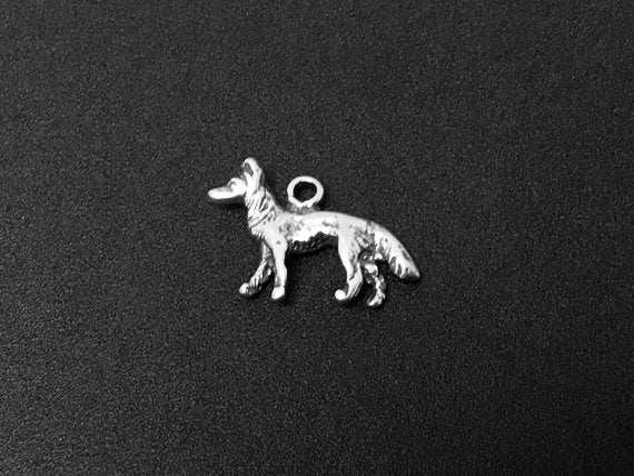 Shepherd Dog Charm Sterling Silver 13mm, Animal Charms, Pet charms, Shepherd Dog charms - SP315 - BeadPrism