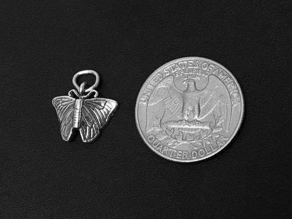 Butterfly Charm Sterling Silver 14mm, animal charms, insect charm, Butterfly charms - SP401 - BeadPrism