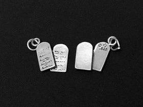 Ten Commandments Charm Sterling Silver 15.5mm, Bible, Moses Charms, Ten Commandments charms - SP312 - BeadPrism