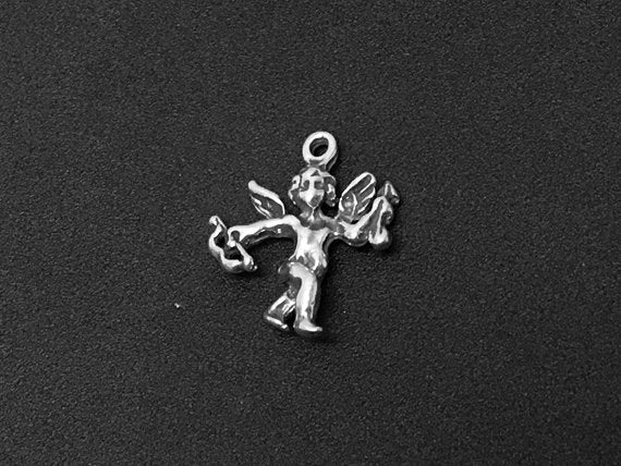 Cupid Charm Sterling Silver 19mm, valentine charms, romantic charms, Cupid charms - SP322 - BeadPrism