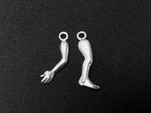 Load image into Gallery viewer, Arm and Leg 2 Pieces Charm Sterling Silver 25mm, Orthopedic Charms, Arm and Leg charms - SP267 - BeadPrism