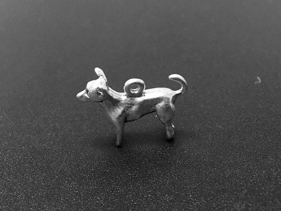Chihuahua Charm Sterling Silver 12mm, Pet Charms, Dog charms, Chihuahua charms - SP276 - BeadPrism