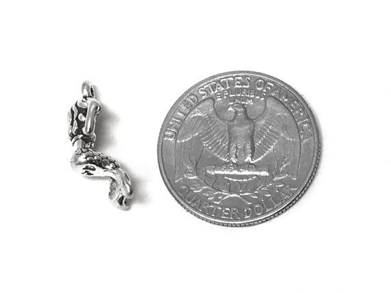 Mermaid Charm Sterling Silver 21.5mm, Fantasy Charm, Ocean charm, Sea Charms, Mermaid charms - SP292 - BeadPrism