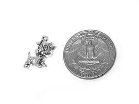 Puppy Charm Sterling Silver 17mm, Animal Charms, Pet Charms, Dog charms, Puppy charms - SP305 - BeadPrism