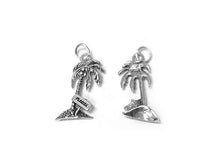 Load image into Gallery viewer, Palm Tree Florida Sign Charm Sterling Silver 21mm, Tree Charm, Florida charm, Palm Tree charms SP310 - BeadPrism