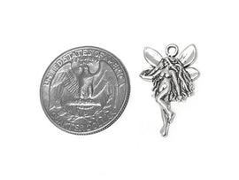 Left Facing Fairy Charm Sterling Silver 25mm, Fantasy Charm, Fairy charm, Silver Fairy charm - SP287 - BeadPrism