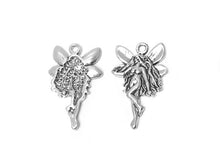 Load image into Gallery viewer, Left Facing Fairy Charm Sterling Silver 25mm, Fantasy Charm, Fairy charm, Silver Fairy charm - SP287 - BeadPrism
