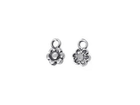 Flower Charm Sterling Silver 10mm, Floral charms, Nature Charms, Tiny Flower charms - SP317 - BeadPrism