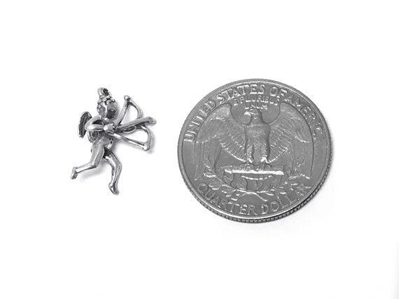 Cupid Charm Sterling Silver 17.5mm, valentine charms, romantic charms, Cupid charms - SP321 - BeadPrism