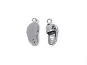 Sandal Charm Sterling Silver 25mm, Shoe Charms, Fashion Charm, Slipper Charm, Sandal charms - SP326 - BeadPrism