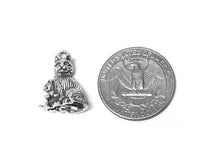 Load image into Gallery viewer, Cat with Kitten Charm Sterling Silver 20.5mm, Pet charms, Animal charms, Kitten charms - SP330 - BeadPrism