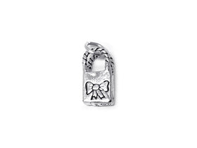 Love To Shop Charm Sterling Silver 16mm, Fashion Charms, Shopping Bag Charms - SP334 - BeadPrism