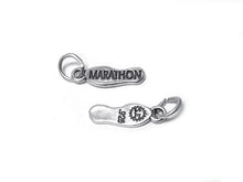 Load image into Gallery viewer, Marathon Print Shoe Charm Sterling Silver 18mm, Marathon Charm, Marathon Print Shoe charm - SP340 - BeadPrism
