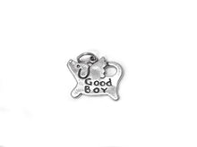 Load image into Gallery viewer, Good Boy Angel Dog Tag Charm Sterling Silver 14mm, Angel Dog charms, Good Boy charms - SP349 - BeadPrism