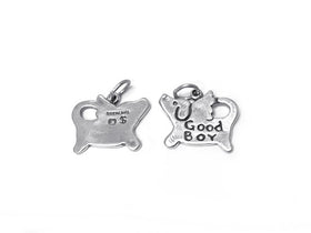 Good Boy Angel Dog Tag Charm Sterling Silver 14mm, Angel Dog charms, Good Boy charms - SP349 - BeadPrism