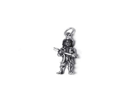 Fireman with Axe Charm Sterling Silver 21mm, Firefighter Charms, Fireman with Axe charm - SP365 - BeadPrism