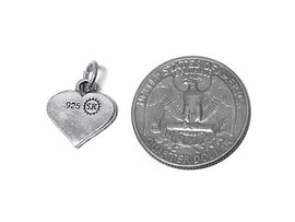 Heart with Stars and Stripes Charm Sterling Silver 15mm, American Charm USA Flag Heart charm - SP378 - BeadPrism