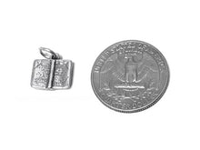 Load image into Gallery viewer, Holy Bible Charm Sterling Silver 13mm, Religious Charms, Christian Charms, Bible Charms - SP381 - BeadPrism