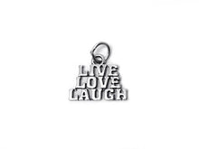 Load image into Gallery viewer, Live, Love, Laugh Charm Sterling Silver 14mm, Live charms, Love charms, Laugh charms - SP383 - BeadPrism