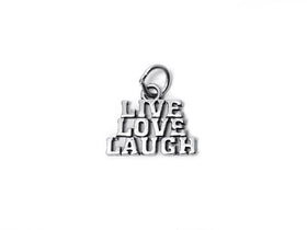 Live, Love, Laugh Charm Sterling Silver 14mm, Live charms, Love charms, Laugh charms - SP383 - BeadPrism