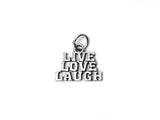 Live, Love, Laugh Charm Sterling Silver 14mm, Live charms, Love charms, Laugh charms - SP383