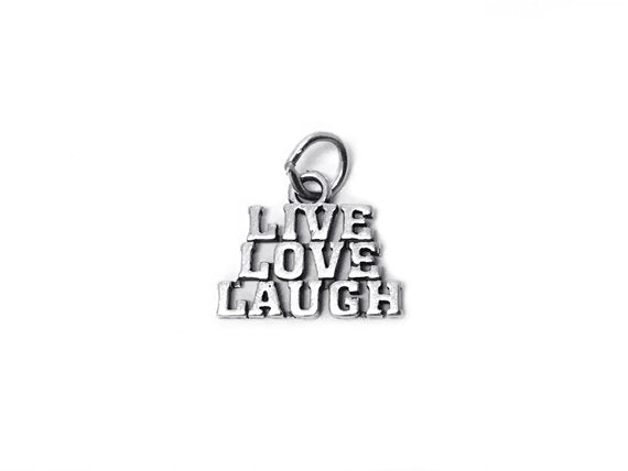 Live, Love, Laugh Charm Sterling Silver 14mm, Live charms, Love charms, Laugh charms - SP383 - BeadPrism