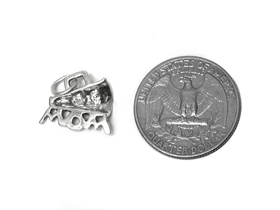 Cheerleader Mom Charm Sterling Silver 14mm, Sport Charm, Family Charm, Cheerleader Mom charm - SP393 - BeadPrism