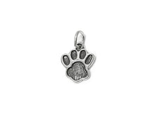 Load image into Gallery viewer, Paw Print Charm Sterling Silver 15mm, Animal Charms, Cat Charms, Dog charms, Paw Print charm - SP397 - BeadPrism