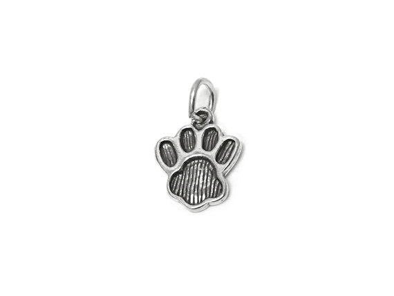 Paw Print Charm Sterling Silver 15mm, Animal Charms, Cat Charms, Dog charms, Paw Print charm - SP397 - BeadPrism