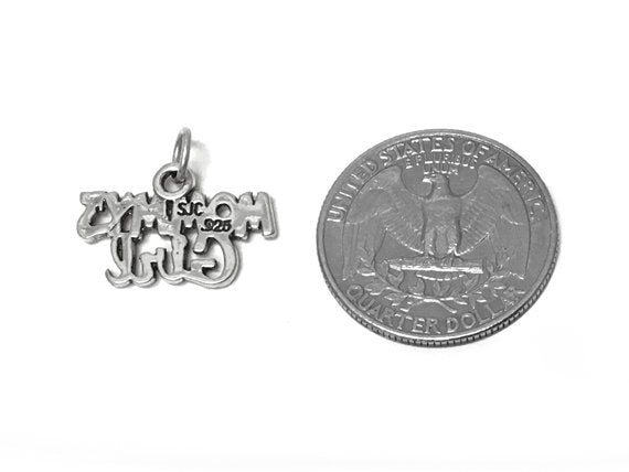 Mommy' s Girl Charm Sterling Silver 14mm, Family Charm, Love charms, Mommy Girl charm - SP399 - BeadPrism