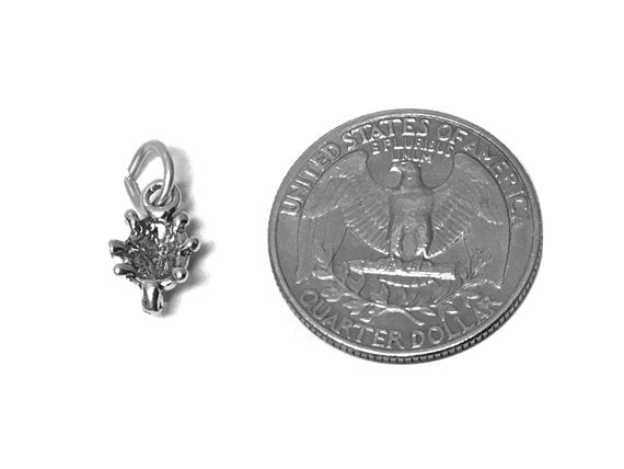 Ladybug Charm Sterling Silver 12mm, animal charms, insect charm, Ladybug charms - SP403 - BeadPrism