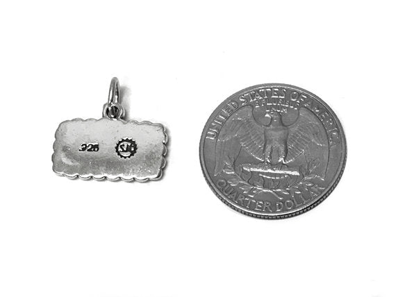 Princess Plaque Charm Sterling Silver 14mm, Daughter Gift, Princess Plaque charm - SP405 - BeadPrism