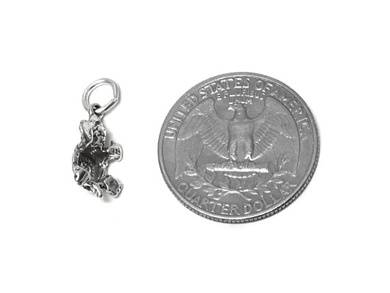Turtle Charm Sterling Silver 17mm, Beach charm, Ocean Charm, Sea charm, Turtle charm -SP413 - BeadPrism