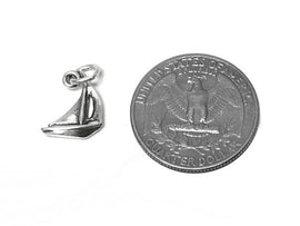Sailboat Charm Sterling Silver 14mm, Ocean Charms, Nautical Charms, Sail Boat charms - SP417 - BeadPrism
