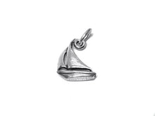 Load image into Gallery viewer, Sailboat Charm Sterling Silver 14mm, Ocean Charms, Nautical Charms, Sail Boat charms - SP417 - BeadPrism