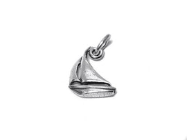 Sailboat Charm Sterling Silver 14mm, Ocean Charms, Nautical Charms, Sail Boat charms - SP417 - BeadPrism