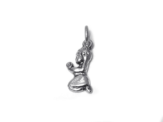 Praying Child Girl Charm Sterling Silver 18mm, Religious Charms, Praying Girl Charm - SP424 - BeadPrism