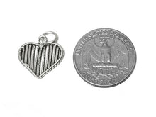 Load image into Gallery viewer, Line Heart Charm Sterling Silver 18mm, valentine charms, love charms, Line Heart charms - SP438 - BeadPrism