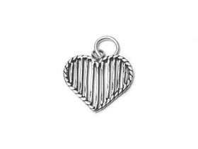 Line Heart Charm Sterling Silver 18mm, valentine charms, love charms, Line Heart charms - SP438 - BeadPrism