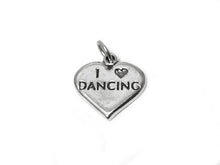 Load image into Gallery viewer, I Love Dancing Charm Sterling Silver 17.5mm, love charms, I Love Dancing charms - SP445 - BeadPrism