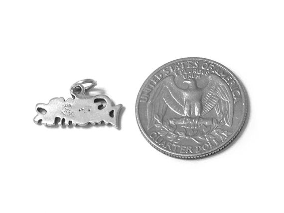 Grand Daughter Charm Sterling Silver 10.5mm, Family Charms, Love Charm, Granddaughter charms - SP466 - BeadPrism