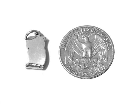 Unscrolled Diploma Charm Sterling Silver 17mm, Diploma Charm, Graduation Gift, Diploma charm - SP467 - BeadPrism